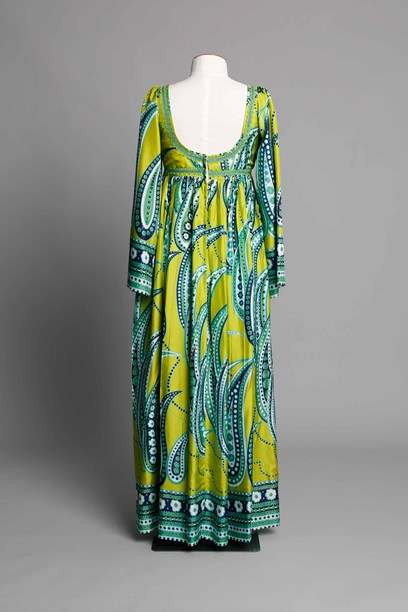 Empire line dress in paisley print - New Zealand Fashion Museum